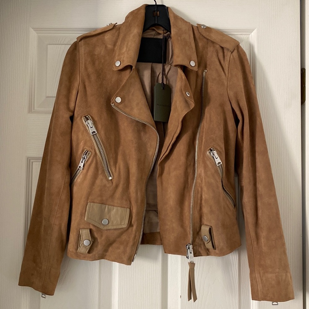 AllSaints Suede Moto Jacket